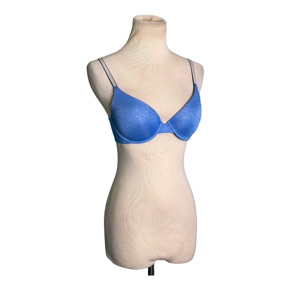 Victoria's Secret blue uplift semi demi blue bra size 32C